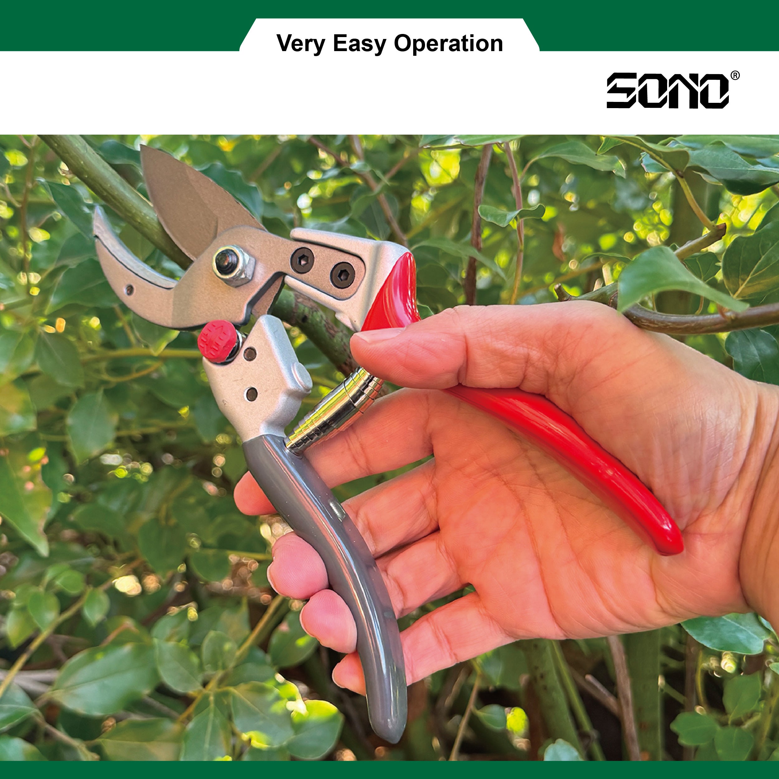 SONO G104 專業級園藝剪刀 | 日本鋼不沾鐵氟龍雙刃修枝剪